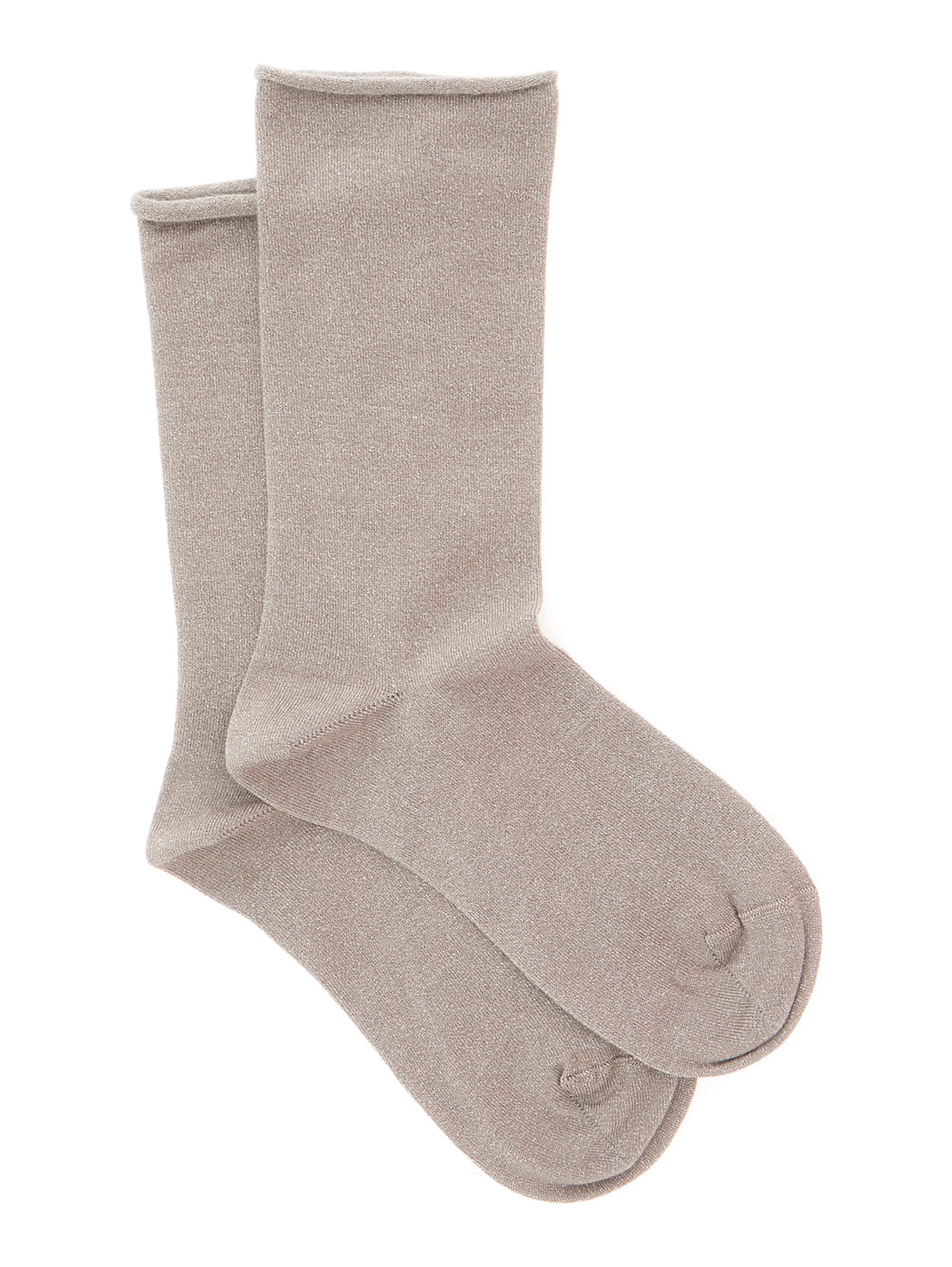 Grey socks with stretch design in cashmere and silk blend women