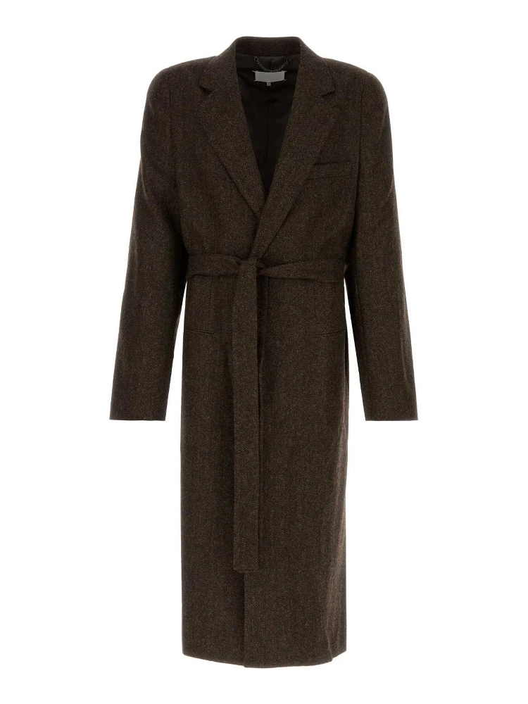 HERRINGBONE WRAPPED COAT