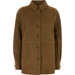 SUEDE MANDARIN OVERSHIRT