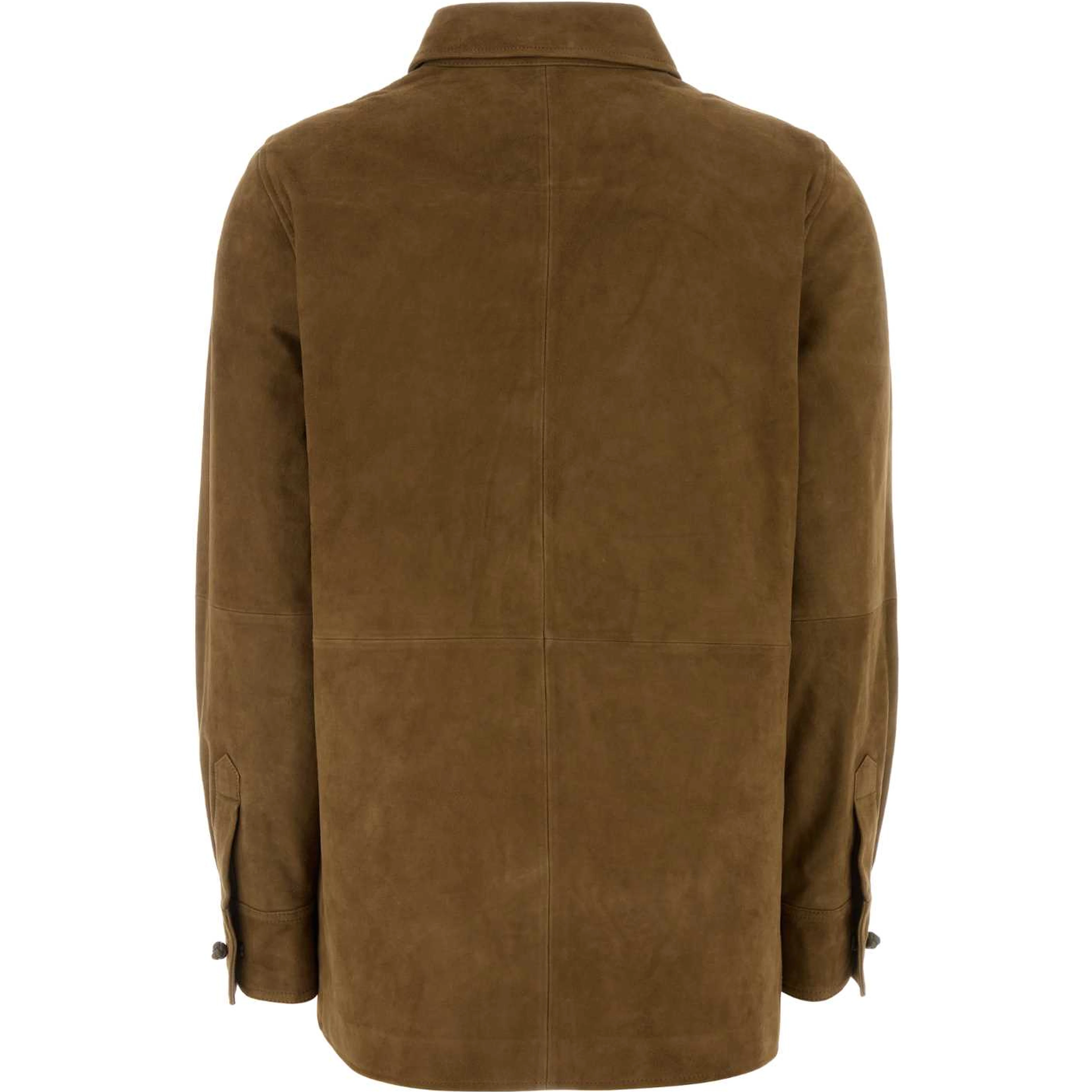 SUEDE MANDARIN OVERSHIRT