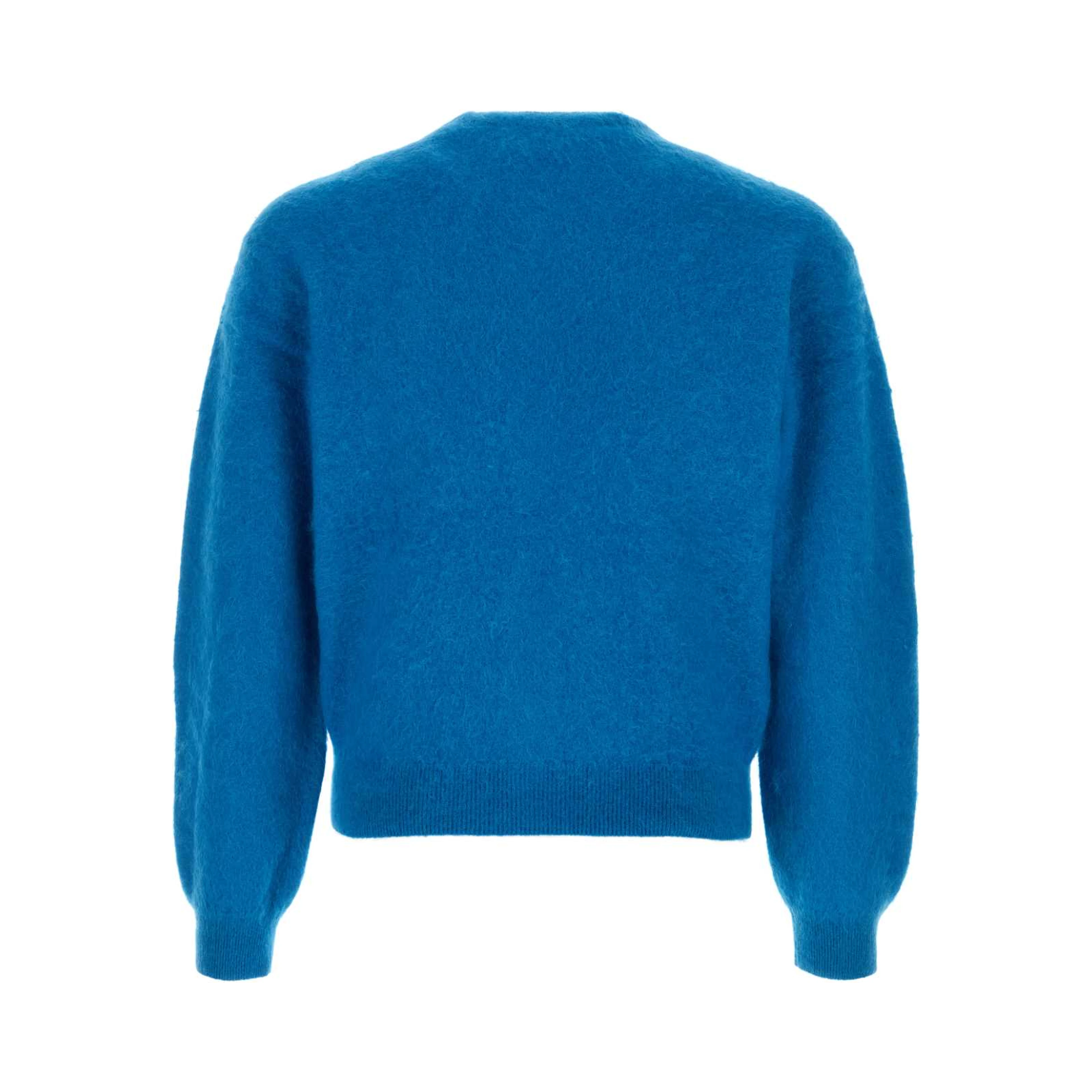 GARMENT-DYED BABY ALPACA FUR KNIT CREW-NECK CARDIG