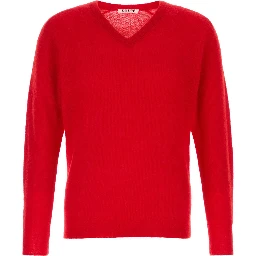 BABY SURI ALPACA SHEER KNIT V-NECK P/O