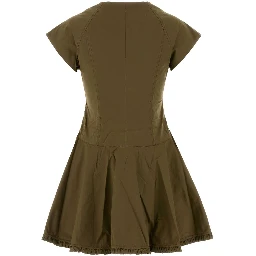 Stretch Cotton Buttoned Mini Dress
