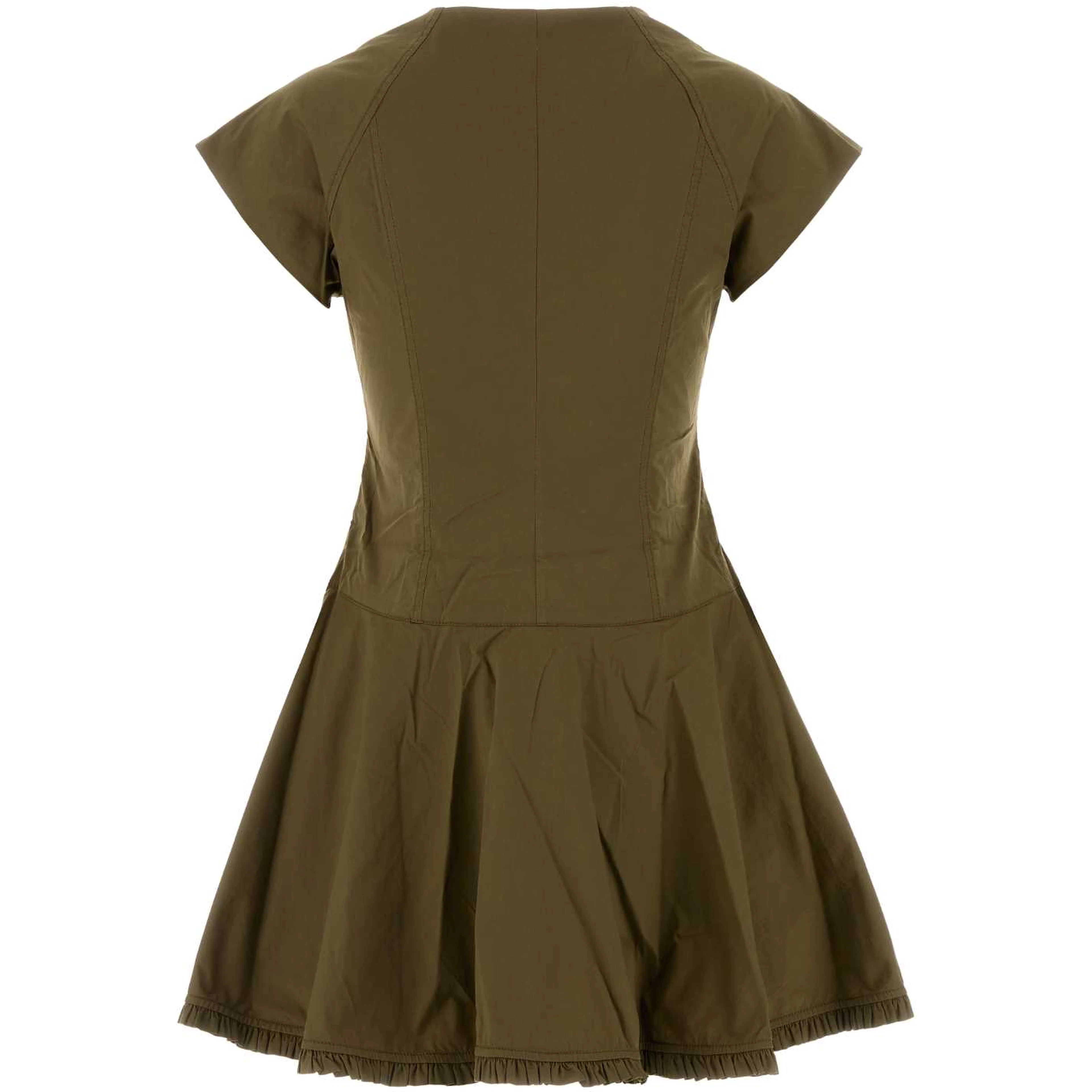 Stretch Cotton Buttoned Mini Dress