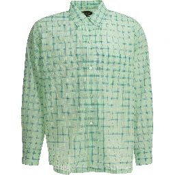 "Open BD Nylon Airy Plaid" Casual Shirt
