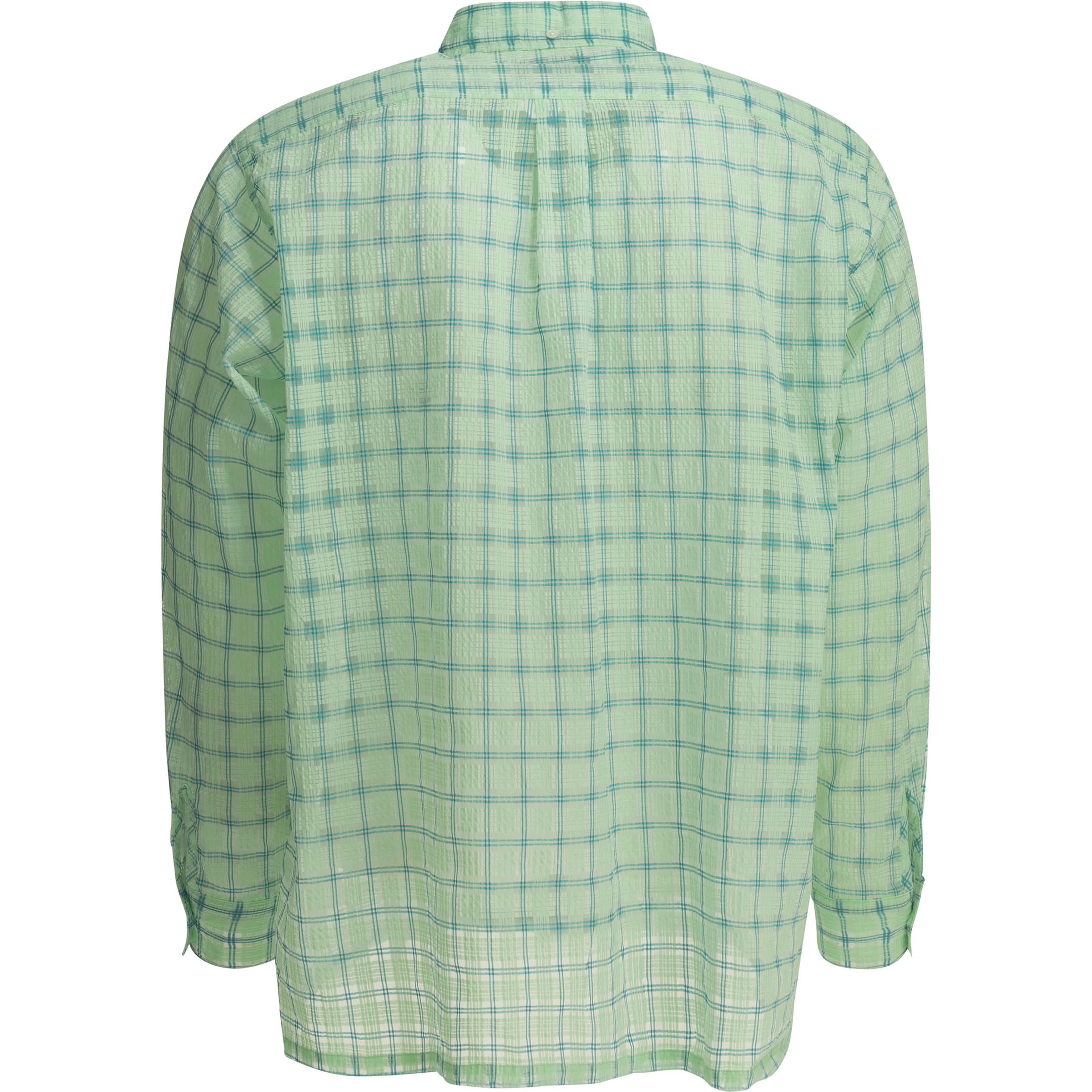 "Open BD Nylon Airy Plaid" Casual Shirt