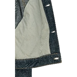 Denim jacket with leather collar