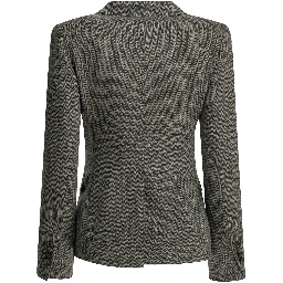 Double-breasted herringbone blazer