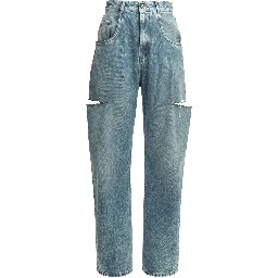 Ripped wide leg jeans