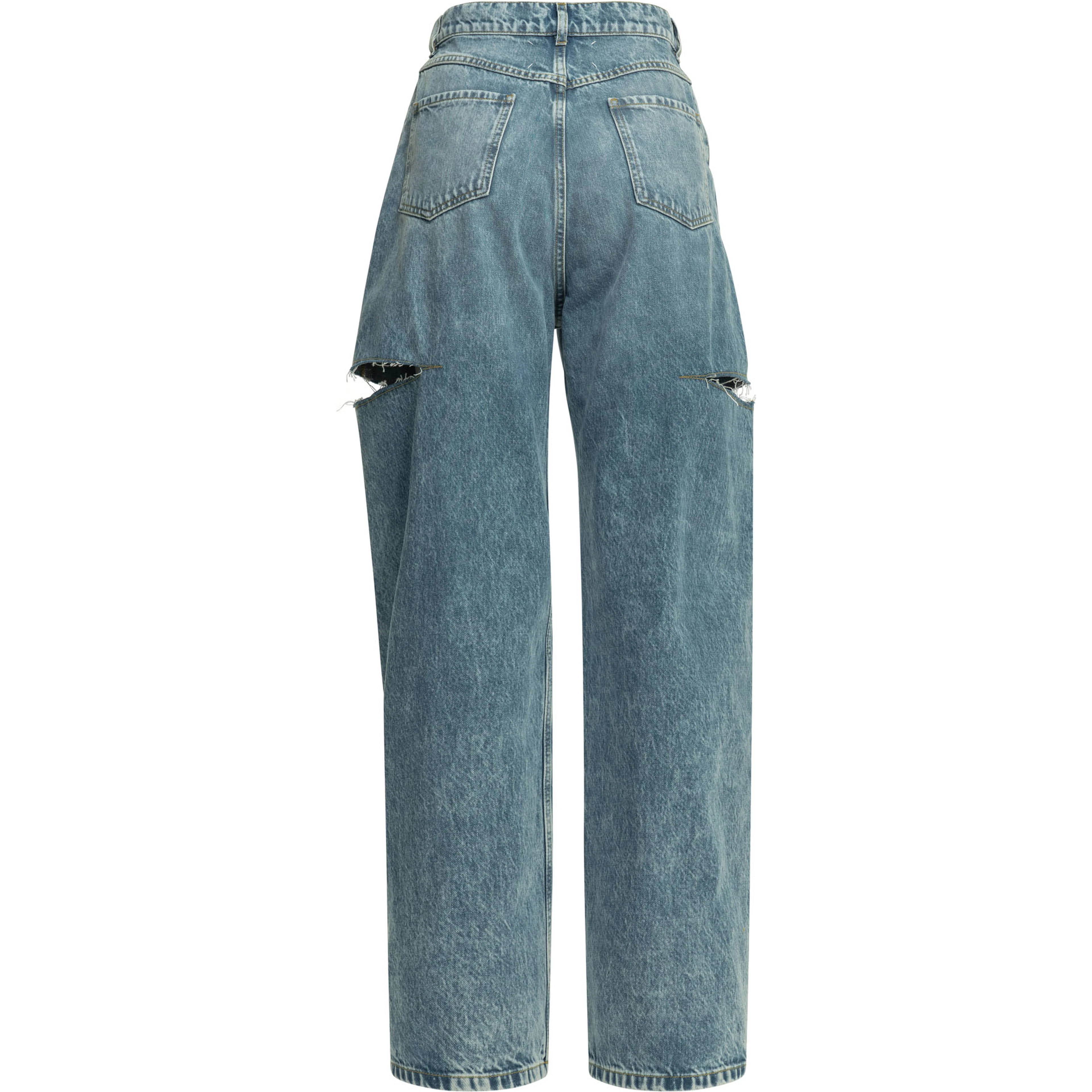 Ripped wide leg jeans