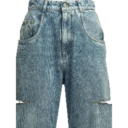 Ripped wide leg jeans