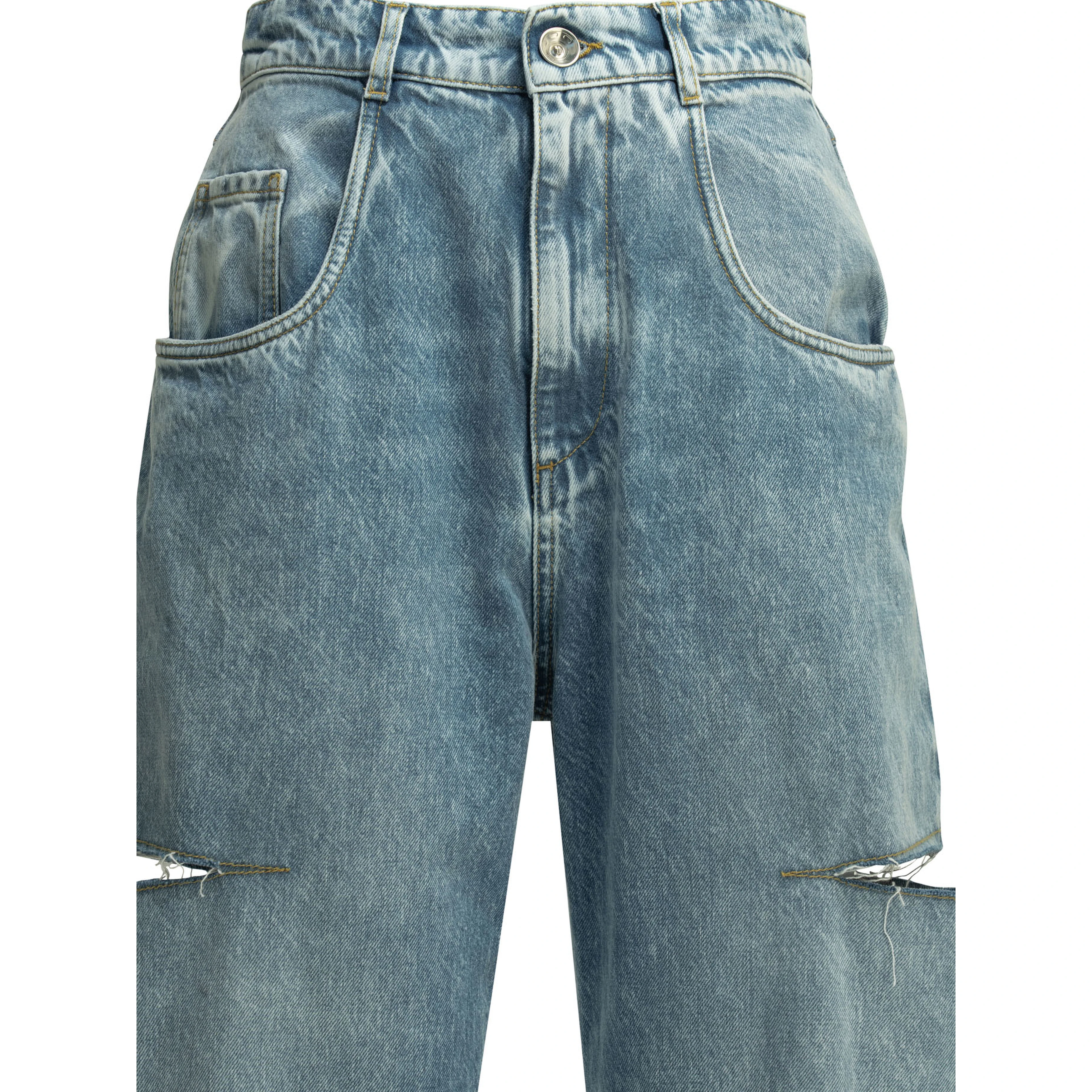 Ripped wide leg jeans