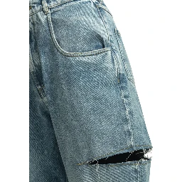Ripped wide leg jeans