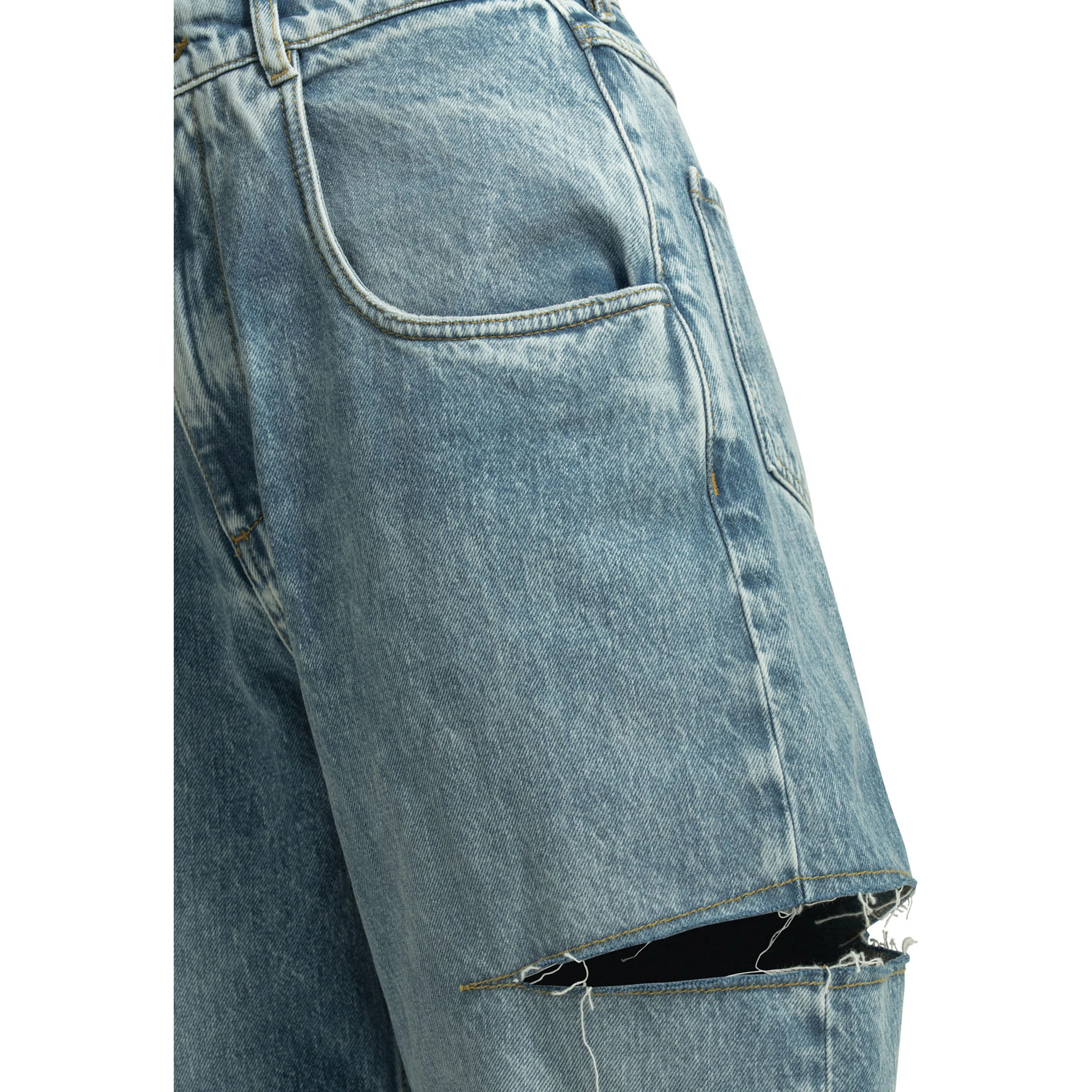 Ripped wide leg jeans