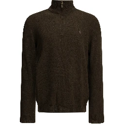 Sweater with a half-zip and logo