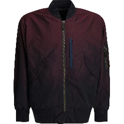 Solid-colored bomber jacket
