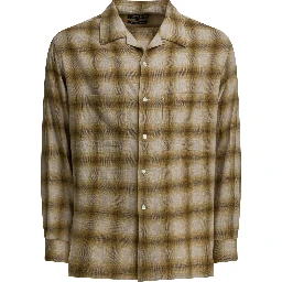 Wool blend check shirt