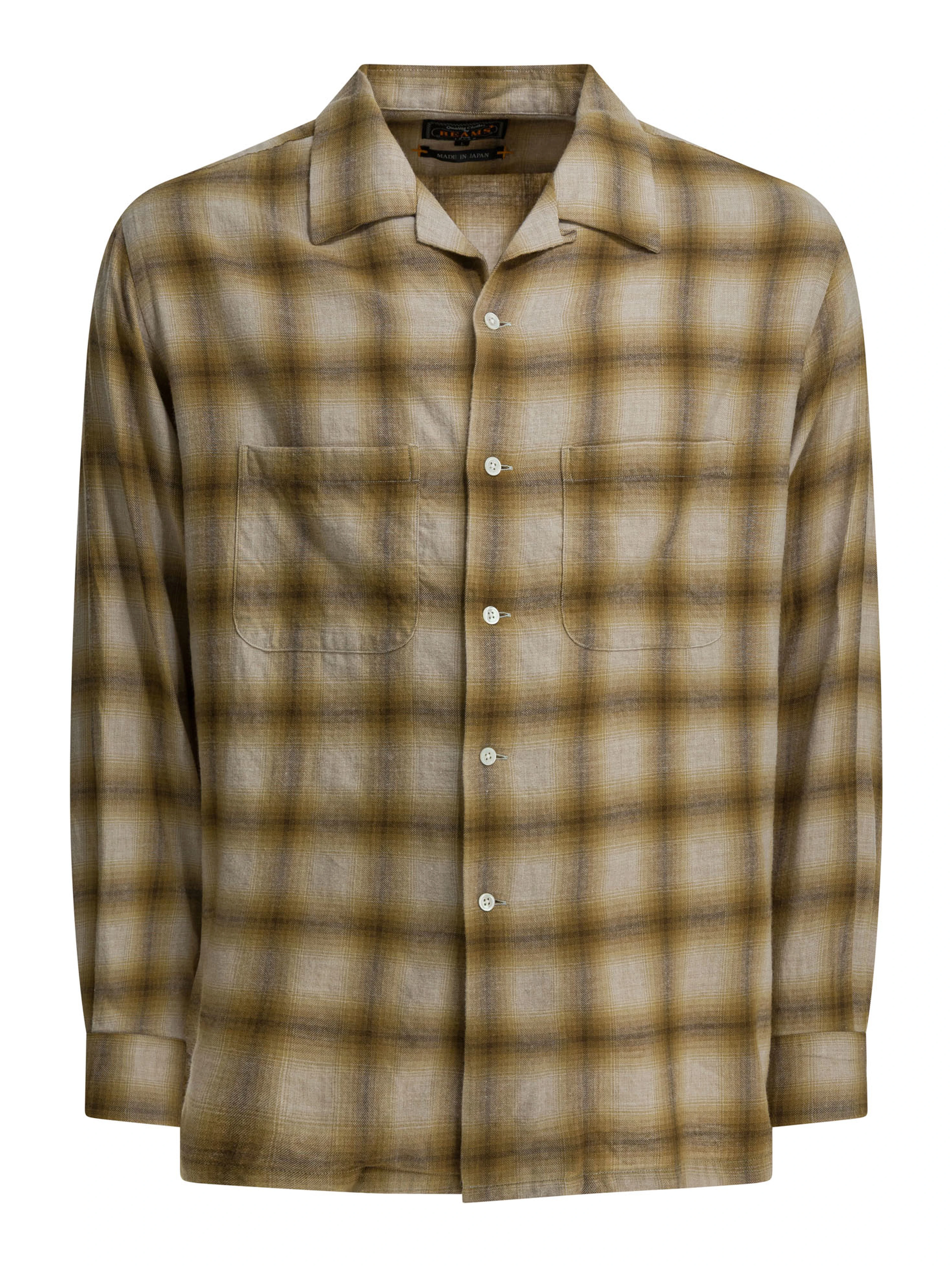 Wool blend check shirt
