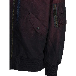 Solid-colored bomber jacket