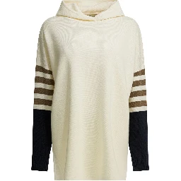 Virgin wool hooded sweater