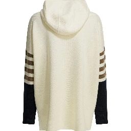 Virgin wool hooded sweater