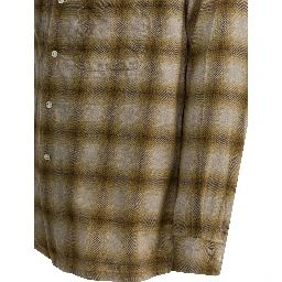 Wool blend check shirt