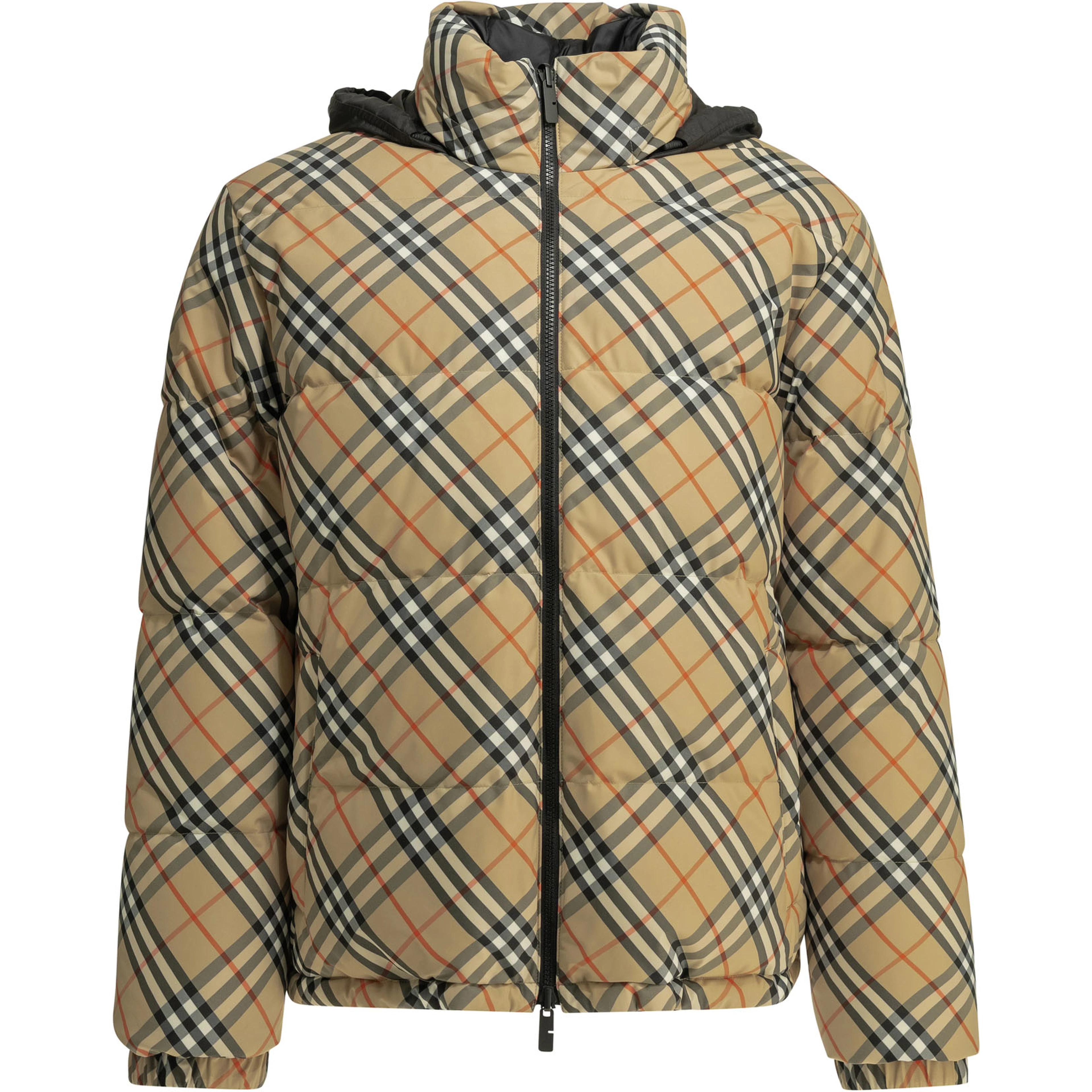 "Snowdon Check Reversible" Short Down Jacket