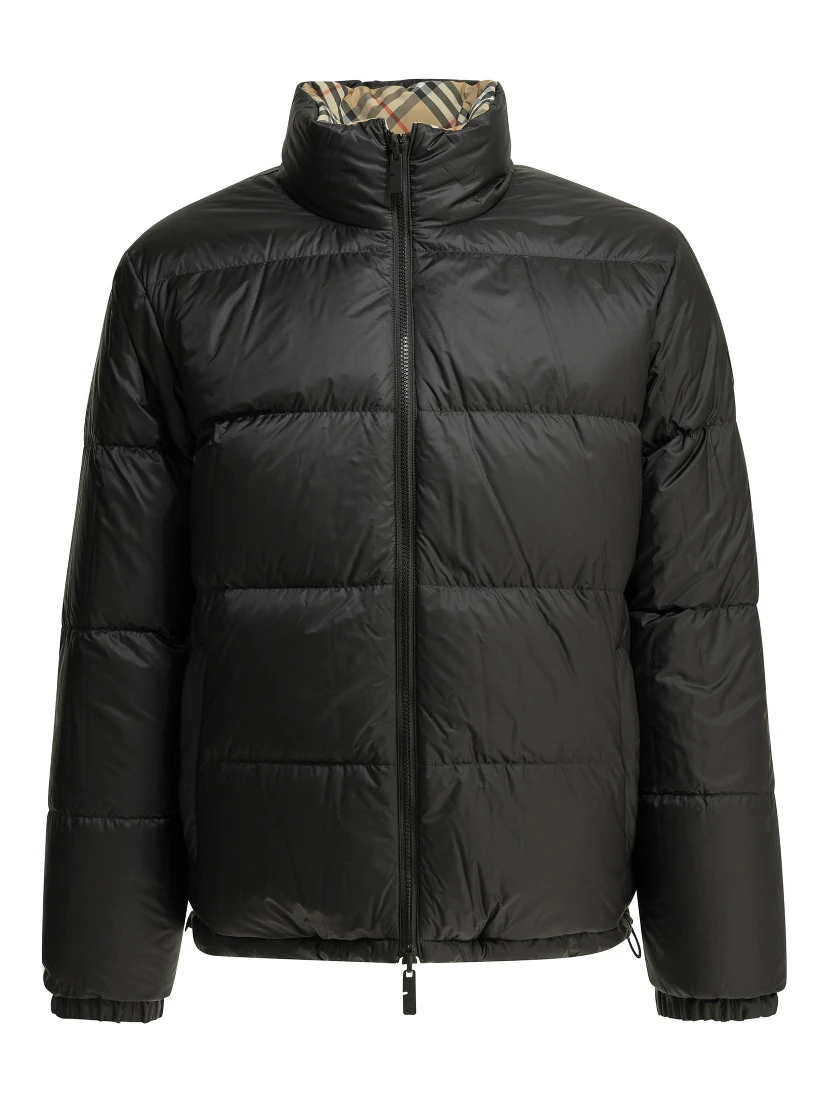 "Snowdon Check Reversible" Short Down Jacket