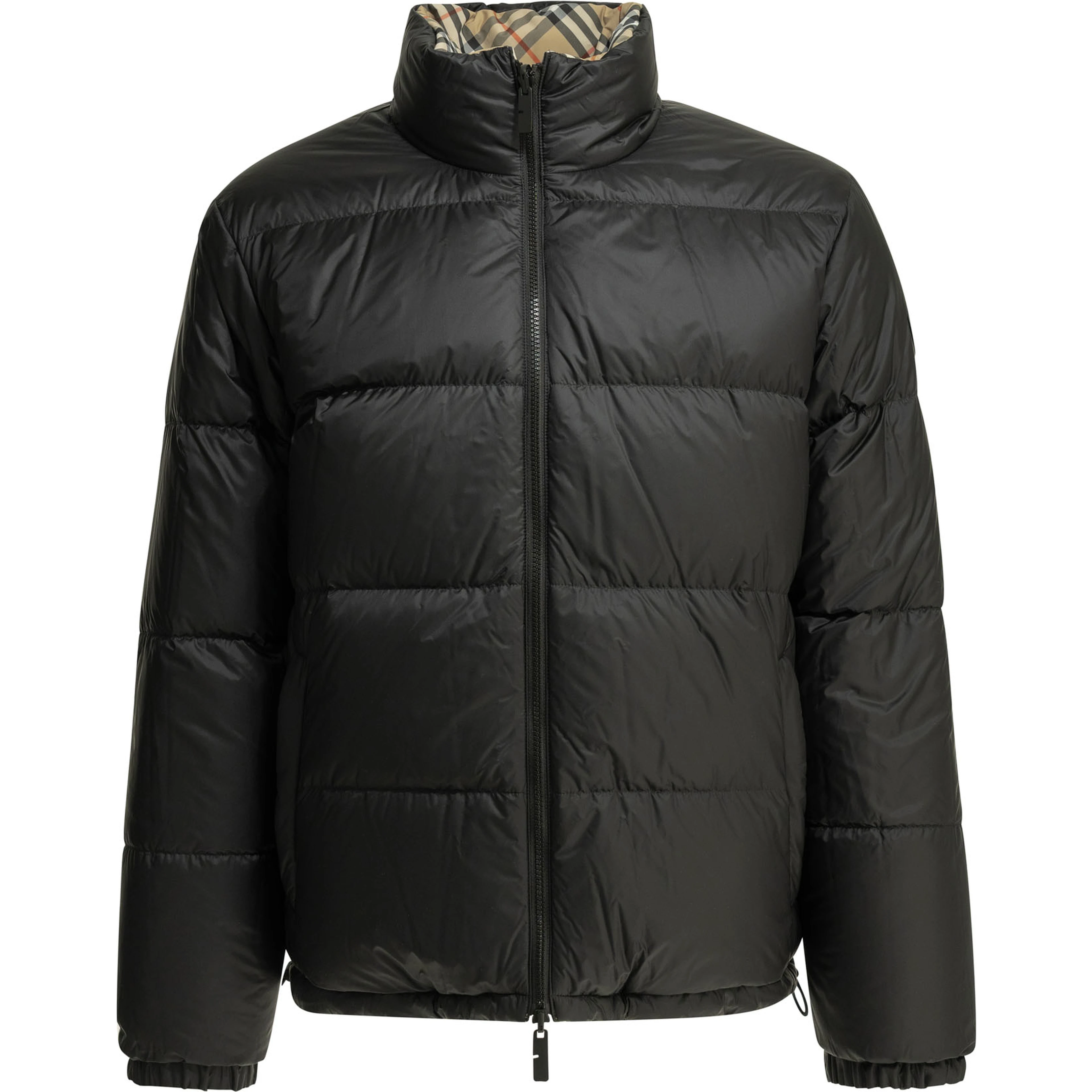 "Snowdon Check Reversible" Short Down Jacket