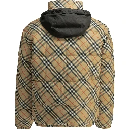 "Snowdon Check Reversible" Short Down Jacket