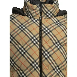 "Snowdon Check Reversible" Short Down Jacket