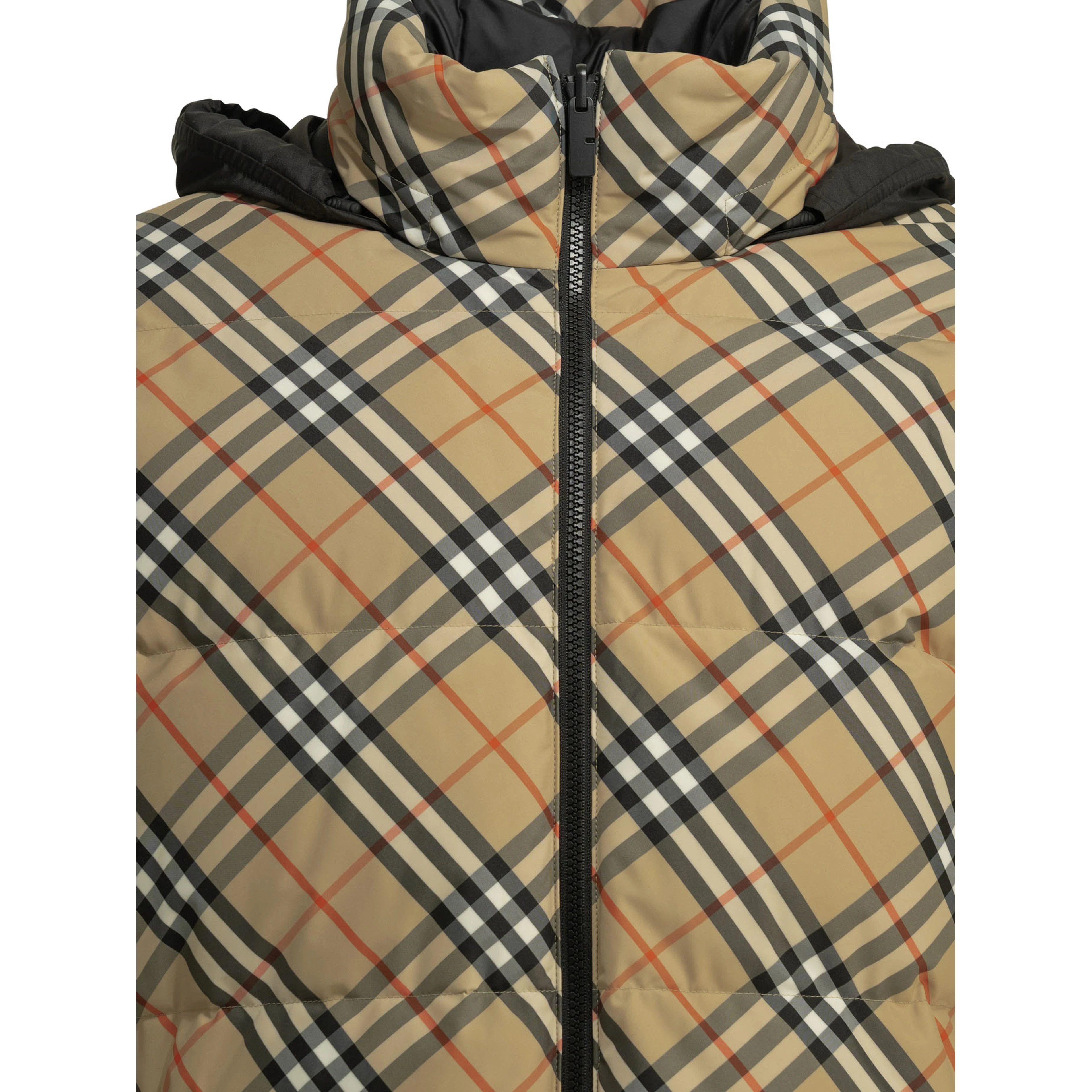 "Snowdon Check Reversible" Short Down Jacket