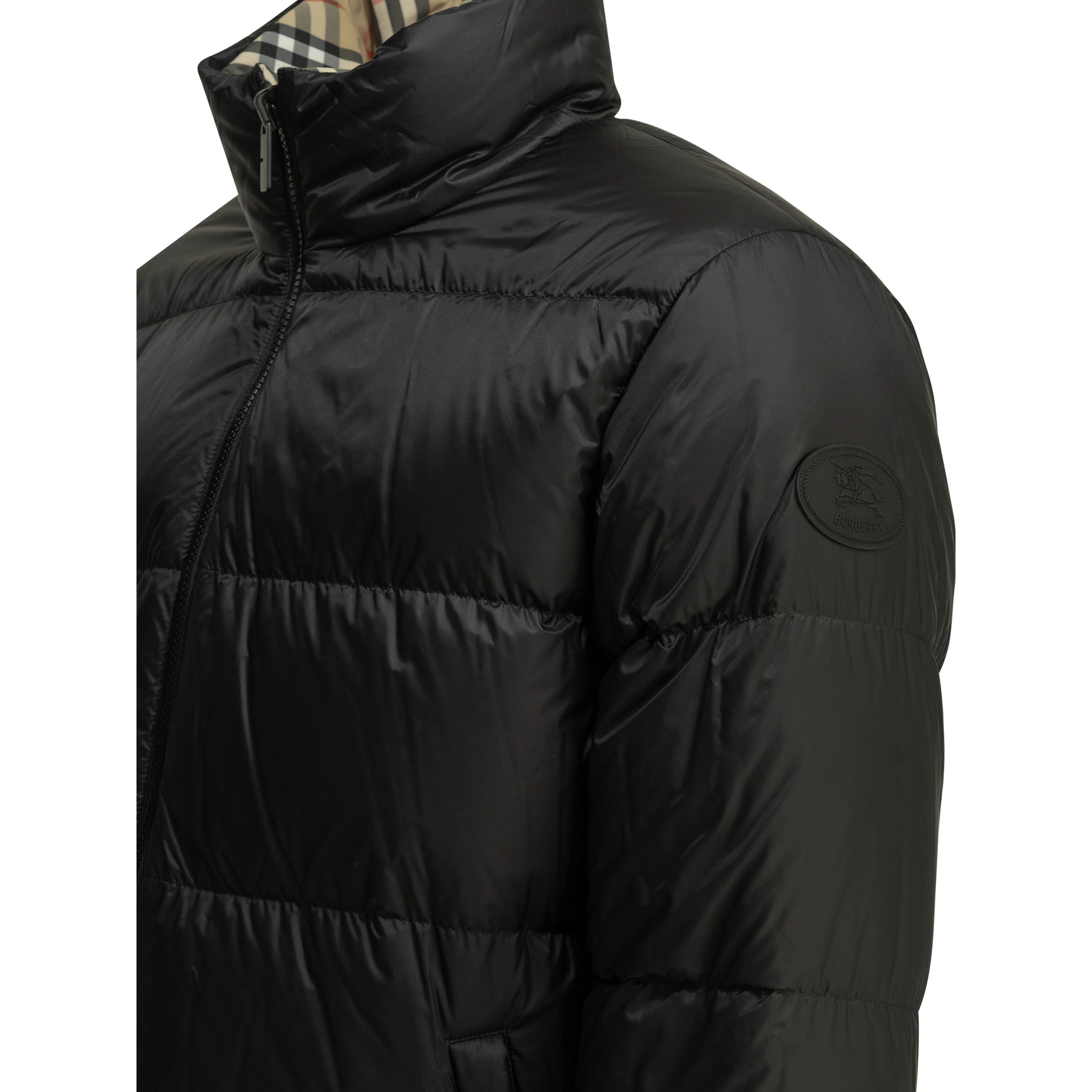 "Snowdon Check Reversible" Short Down Jacket