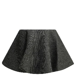 Flared wool miniskirt
