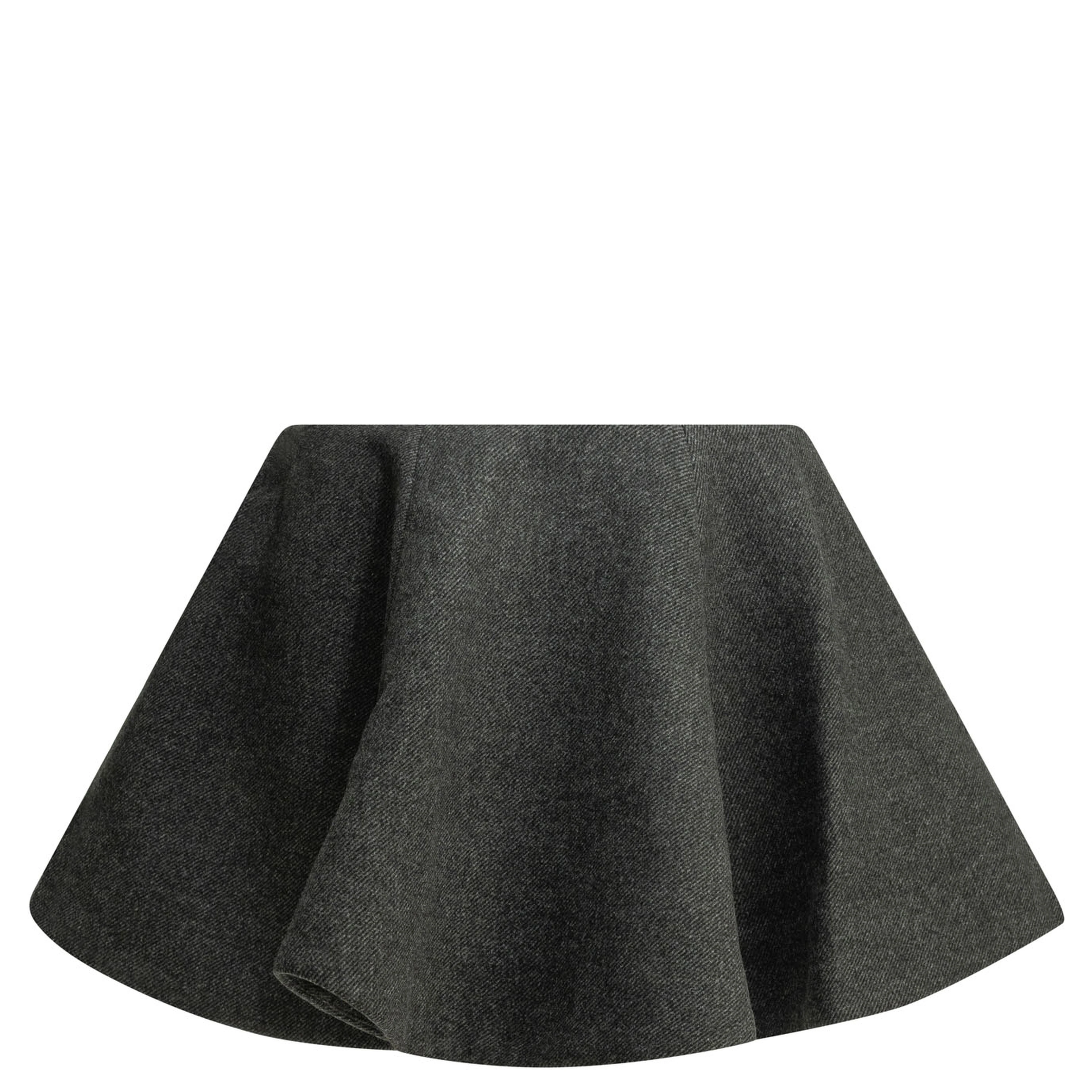 Flared wool miniskirt