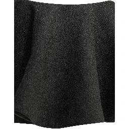 Flared wool miniskirt