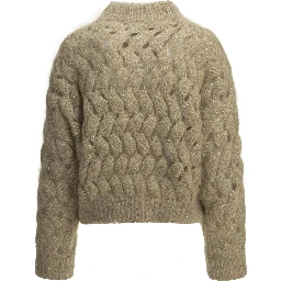 "Dazzling Zigzag Cables" Crew-Neck Sweater