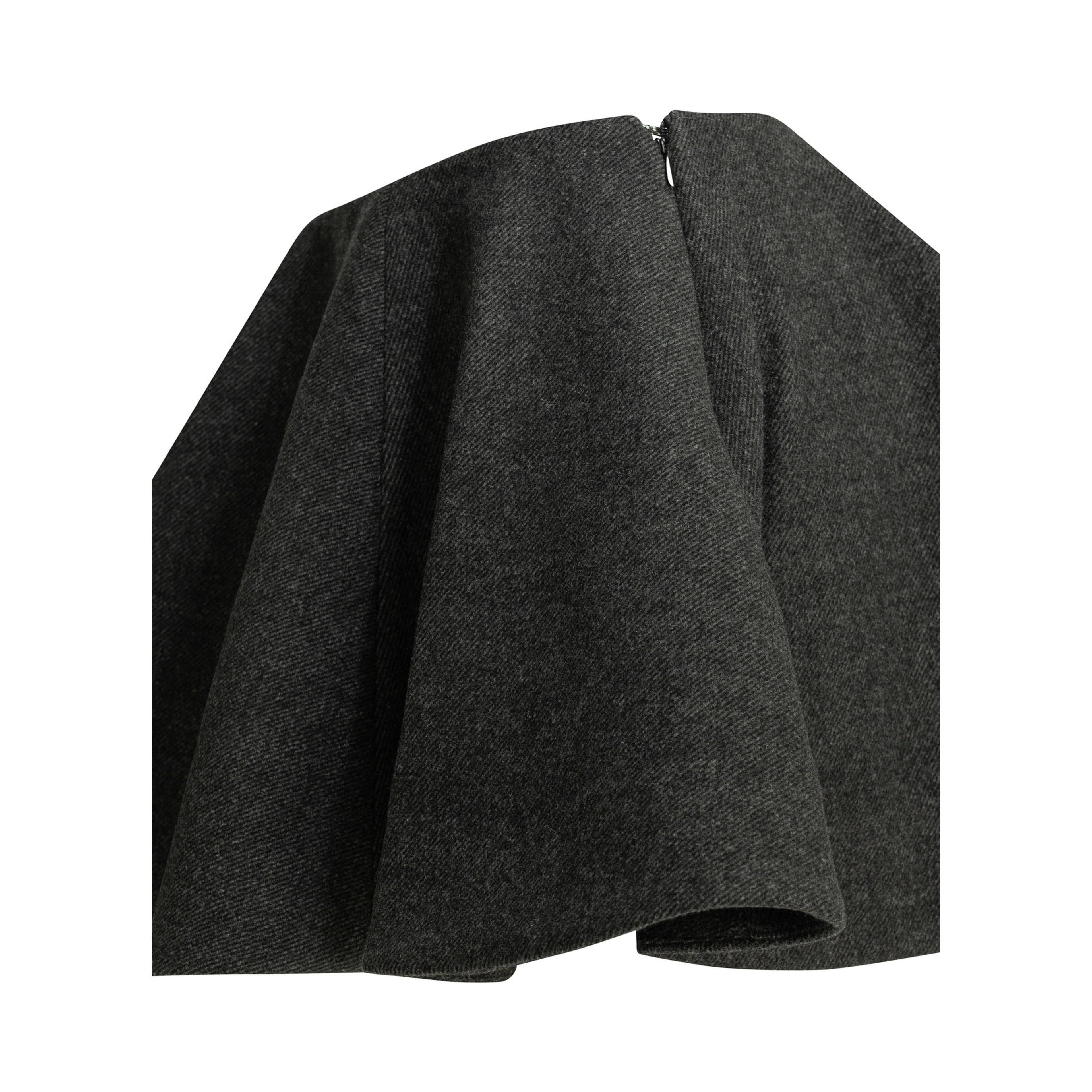 Flared wool miniskirt