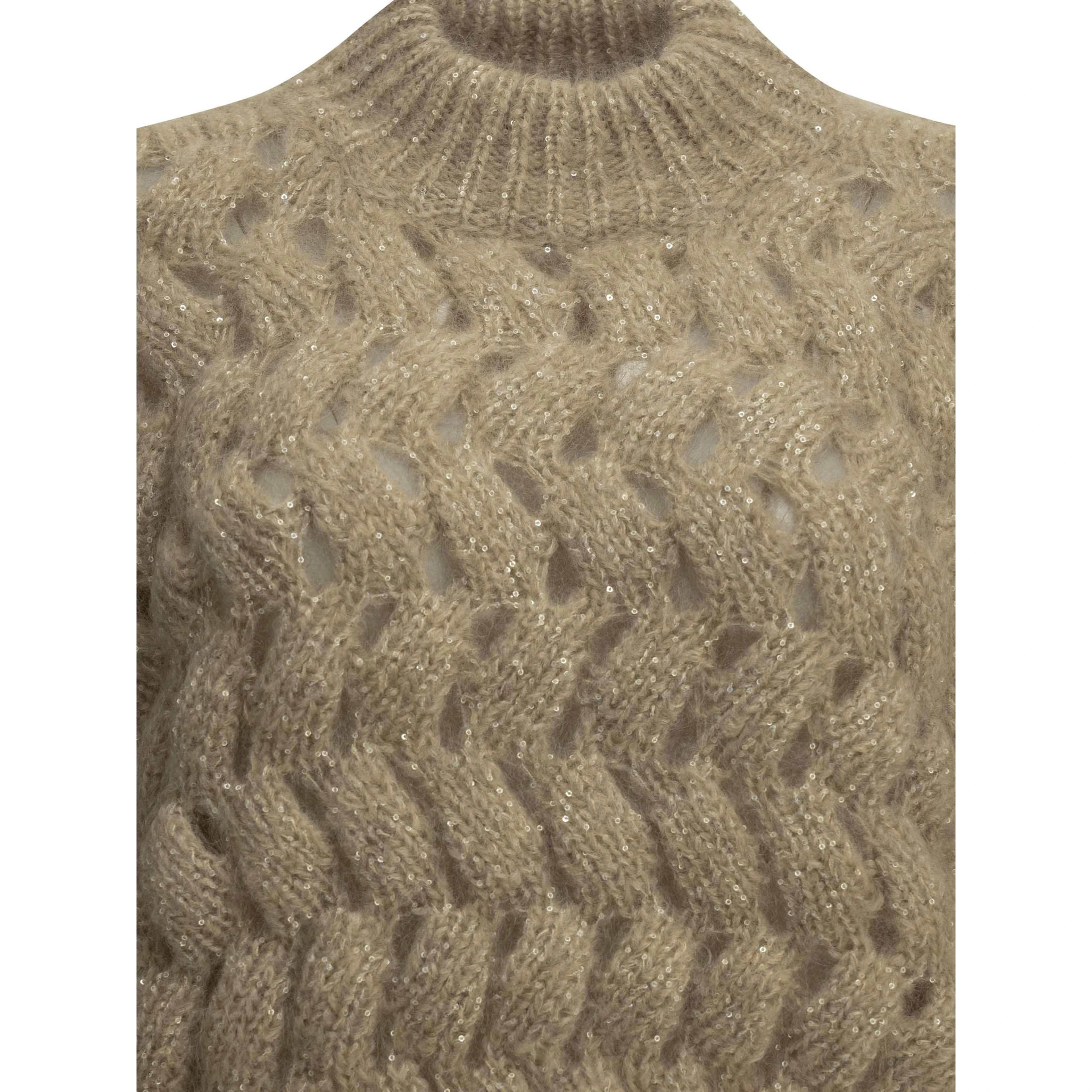 "Dazzling Zigzag Cables" Crew-Neck Sweater