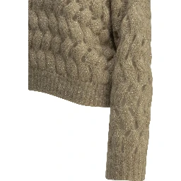 "Dazzling Zigzag Cables" Crew-Neck Sweater