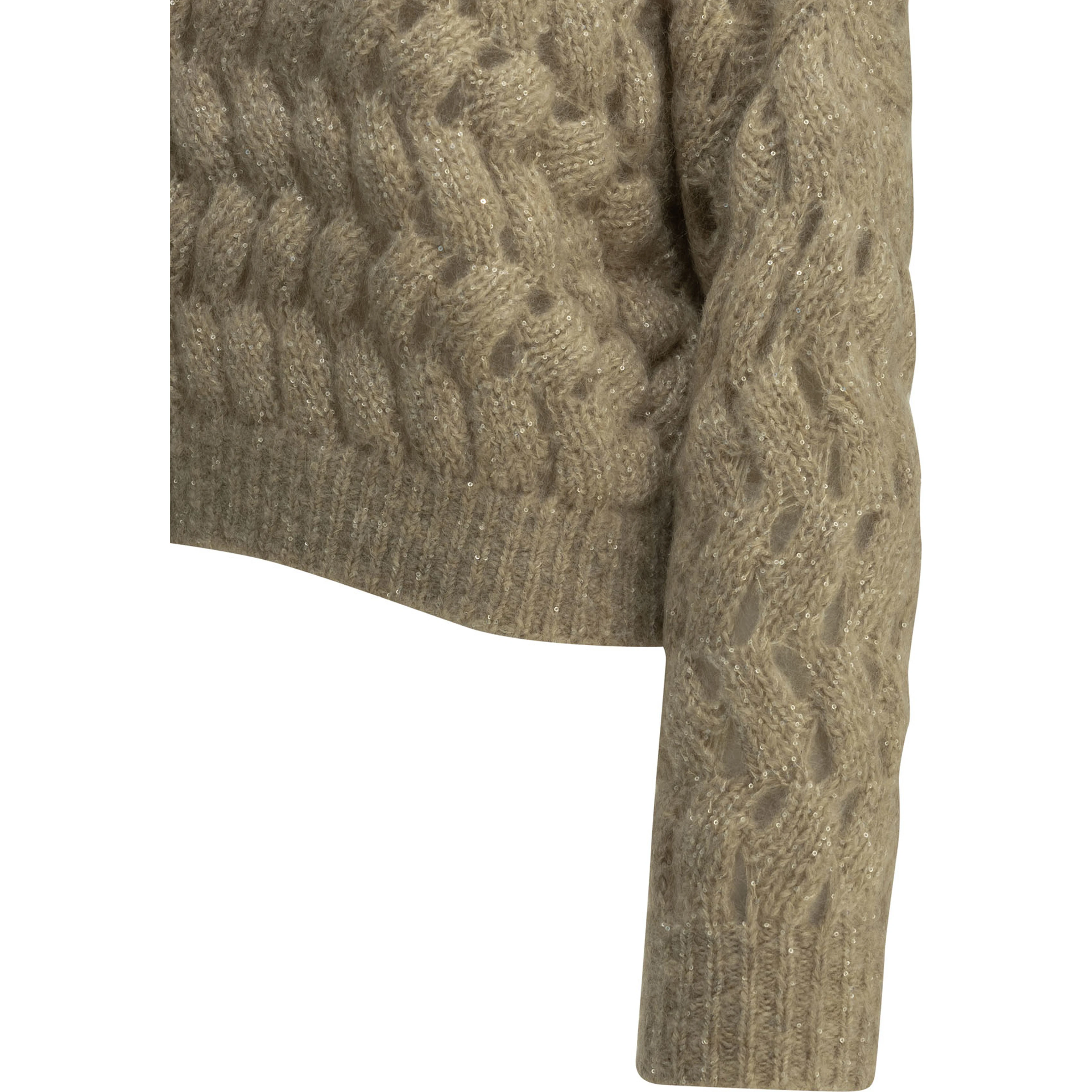 "Dazzling Zigzag Cables" Crew-Neck Sweater