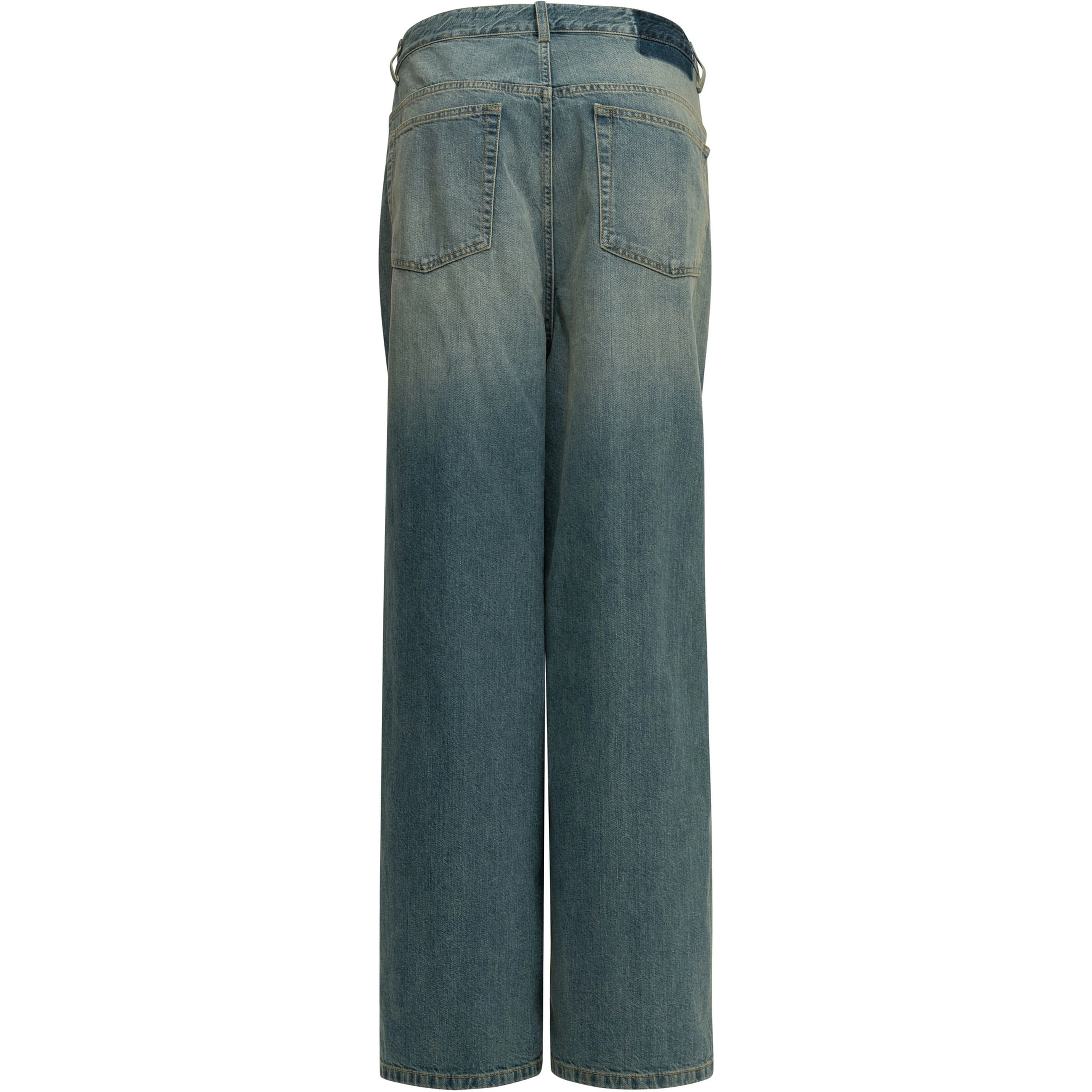 "Wrap" Wide-Leg Jeans