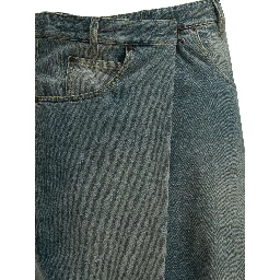 "Wrap" Wide-Leg Jeans