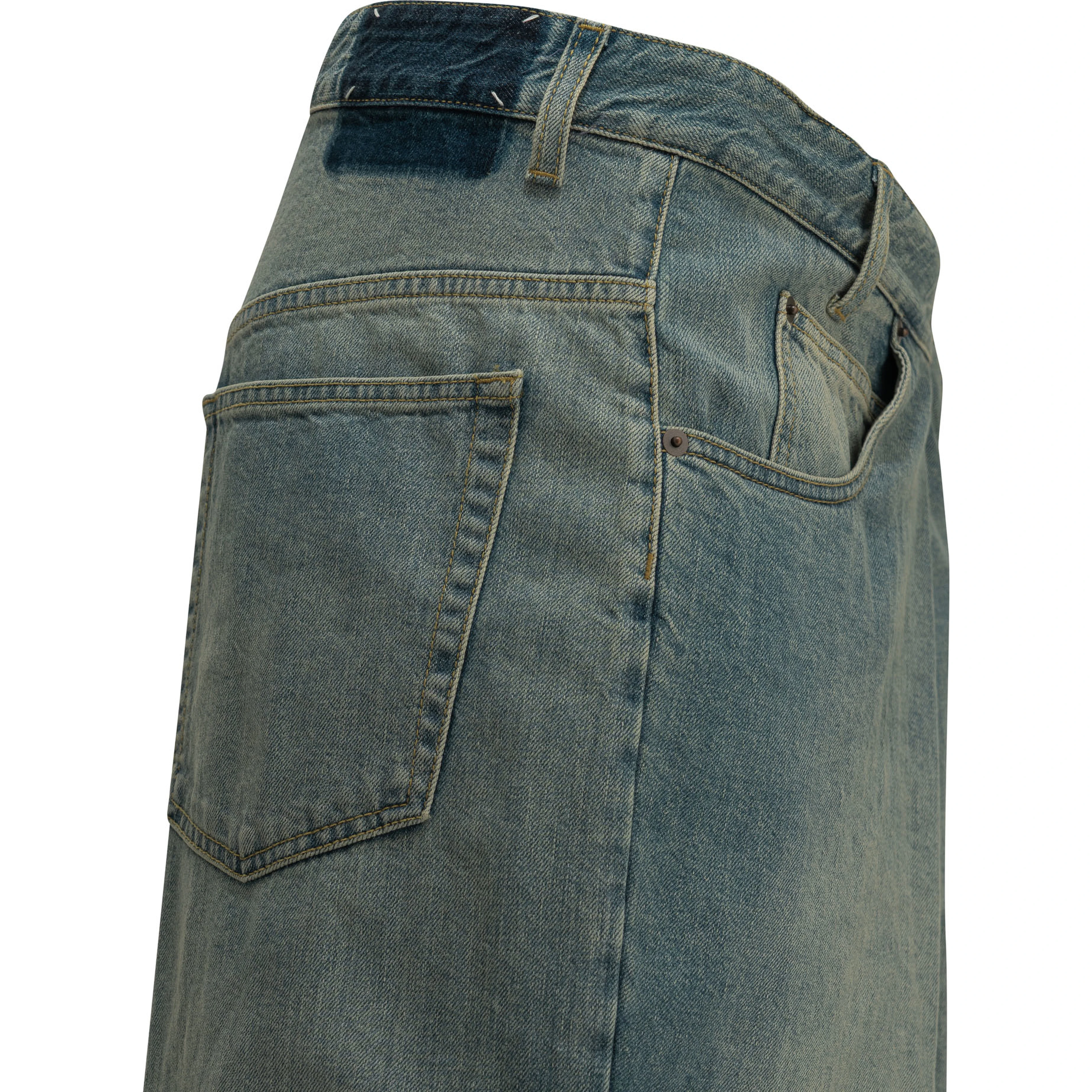 "Wrap" Wide-Leg Jeans