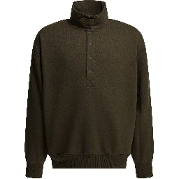 Sweatshirt with half button closure