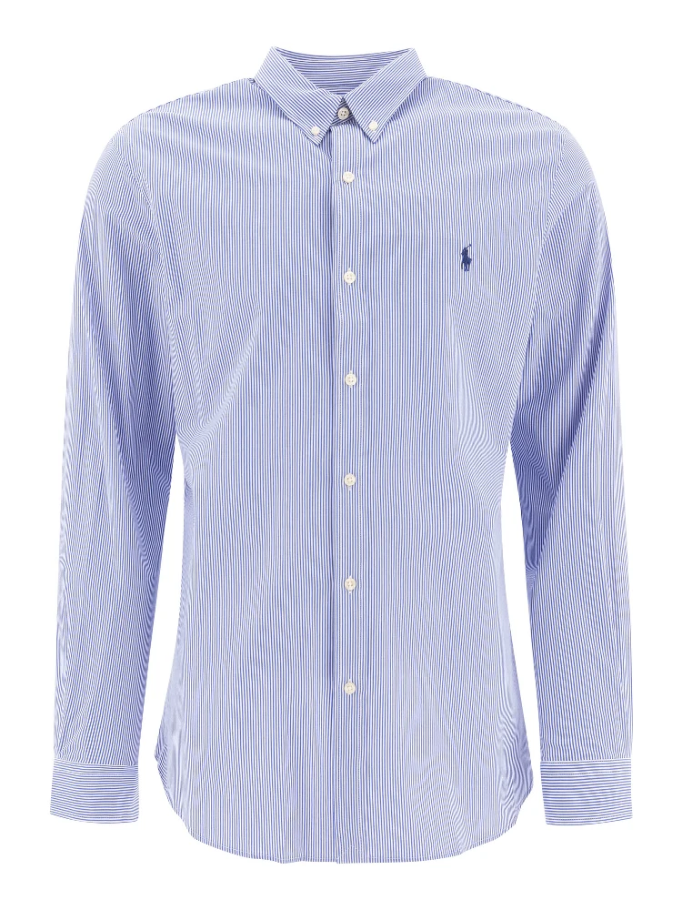 Casual slim-fit stretch shirt with logo
