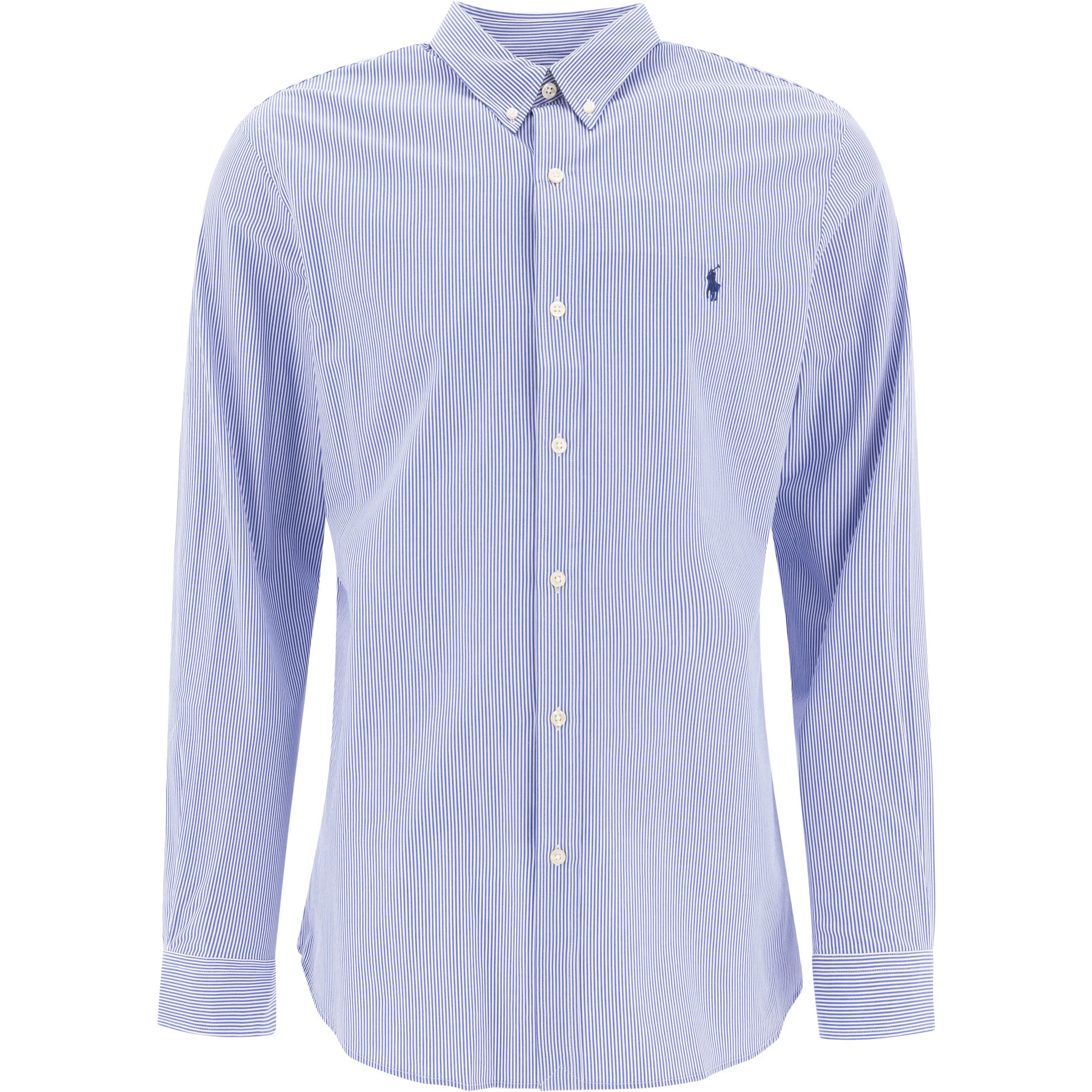 Casual slim-fit stretch shirt with logo