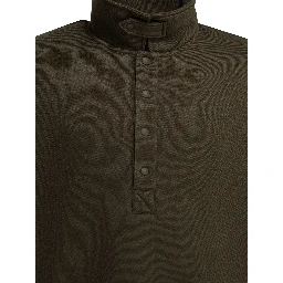 Sweatshirt with half button closure