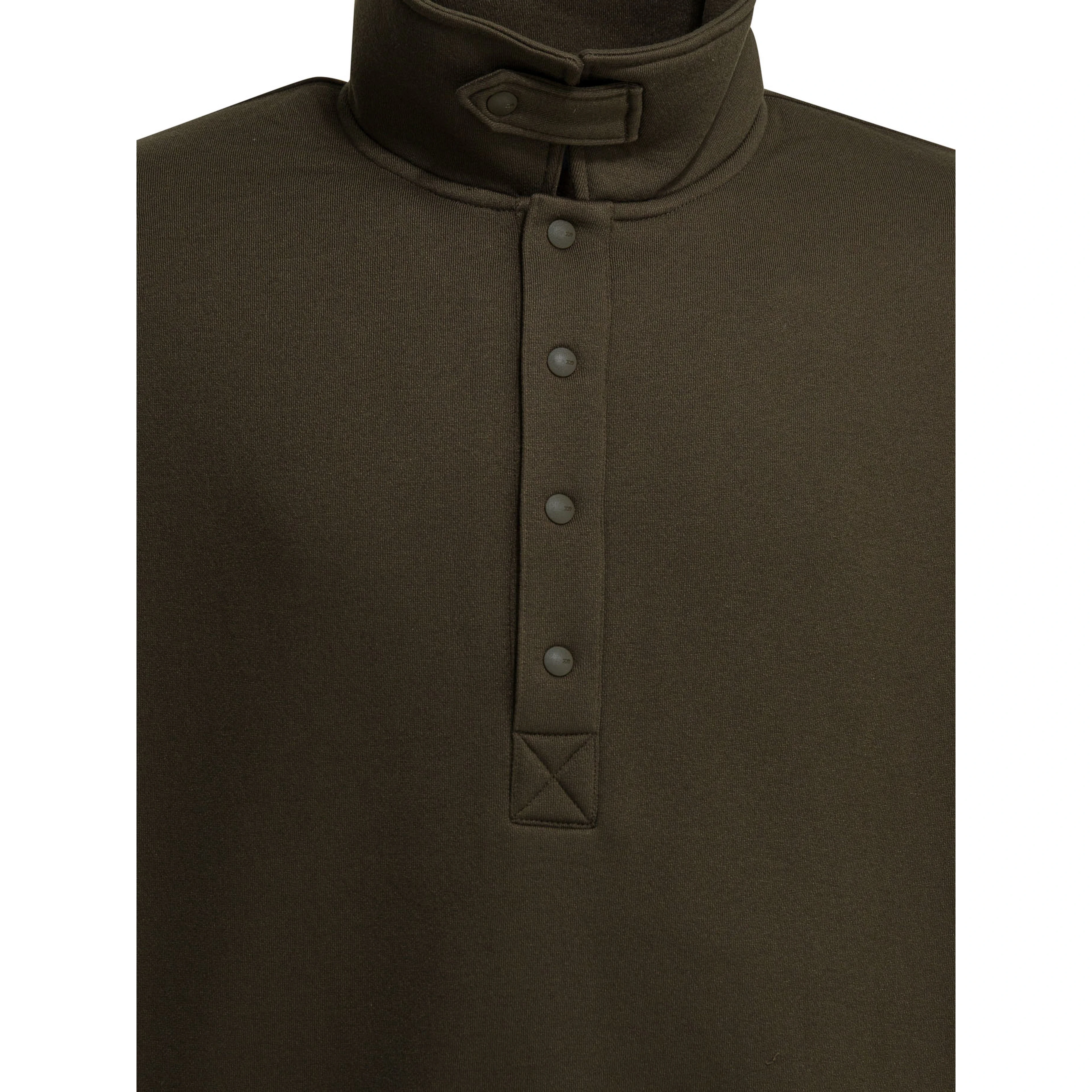 Sweatshirt with half button closure