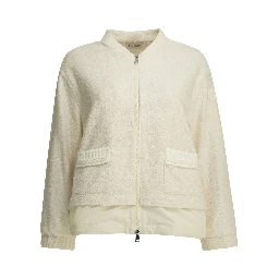 Cotton bouclé bomber jacket
